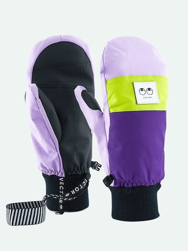 Women's Ultralight Waterproof Ski Gloves in Purple, featuring anti-slip and anti-lost design.